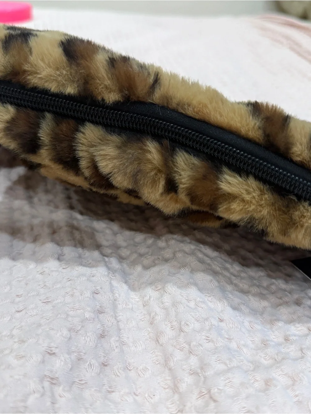 Plush Leopard Print Faux-Fur Clutch - Brown